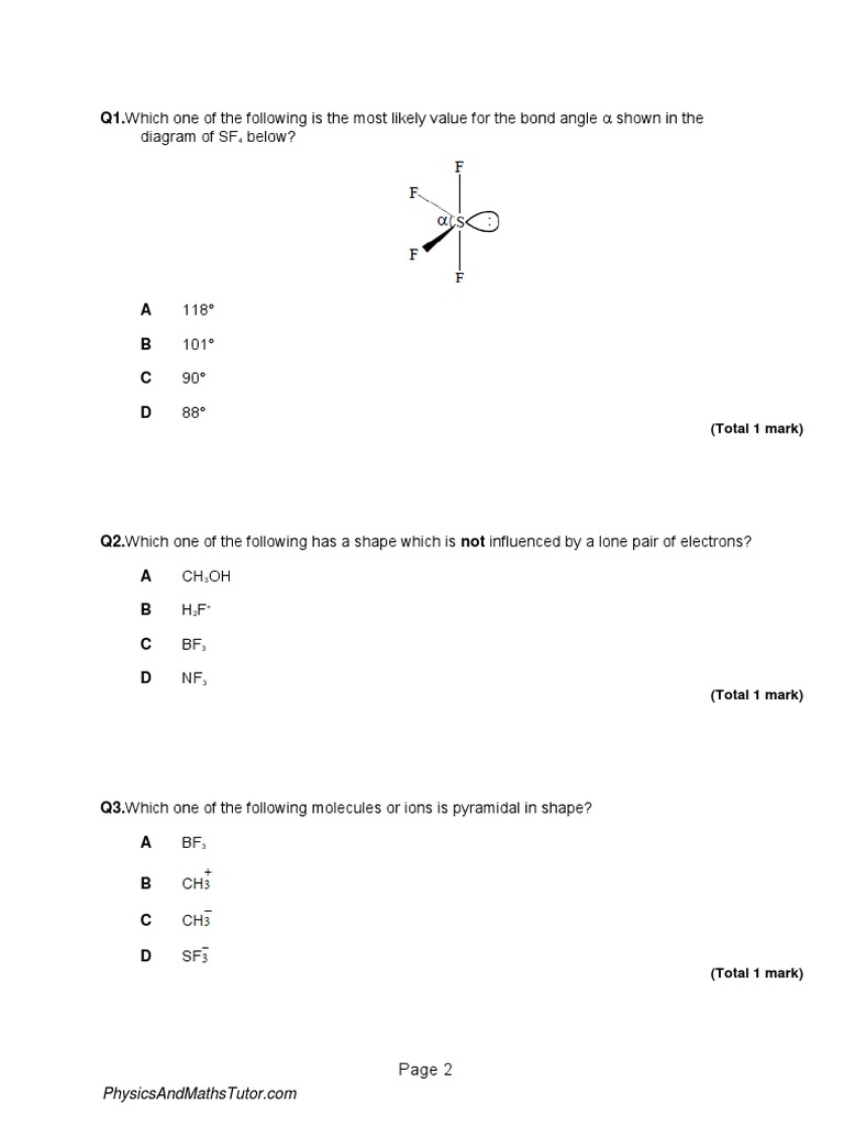 Shapes Of Simple Molecules
