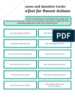 Present Perfect For Recent Actions: Picture Scenes and Question Cards
