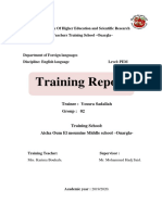 Training Report: Trainee: Group: 02