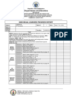 Department of Education: Individual Learners Progress Report