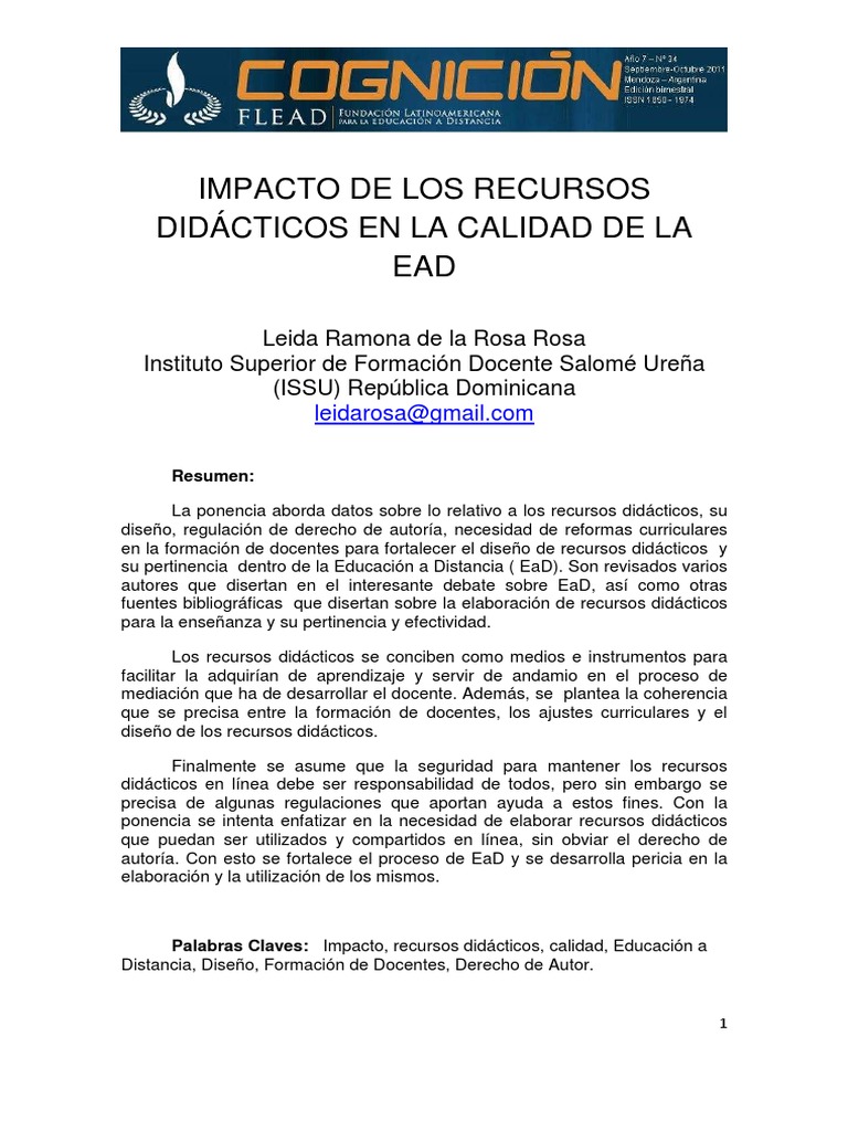 34 1 Impacto de Los Recursos Didacticos | PDF | Aprendizaje | Maestros