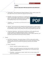 Cardiovascular System WORKS SHEET GRANETA