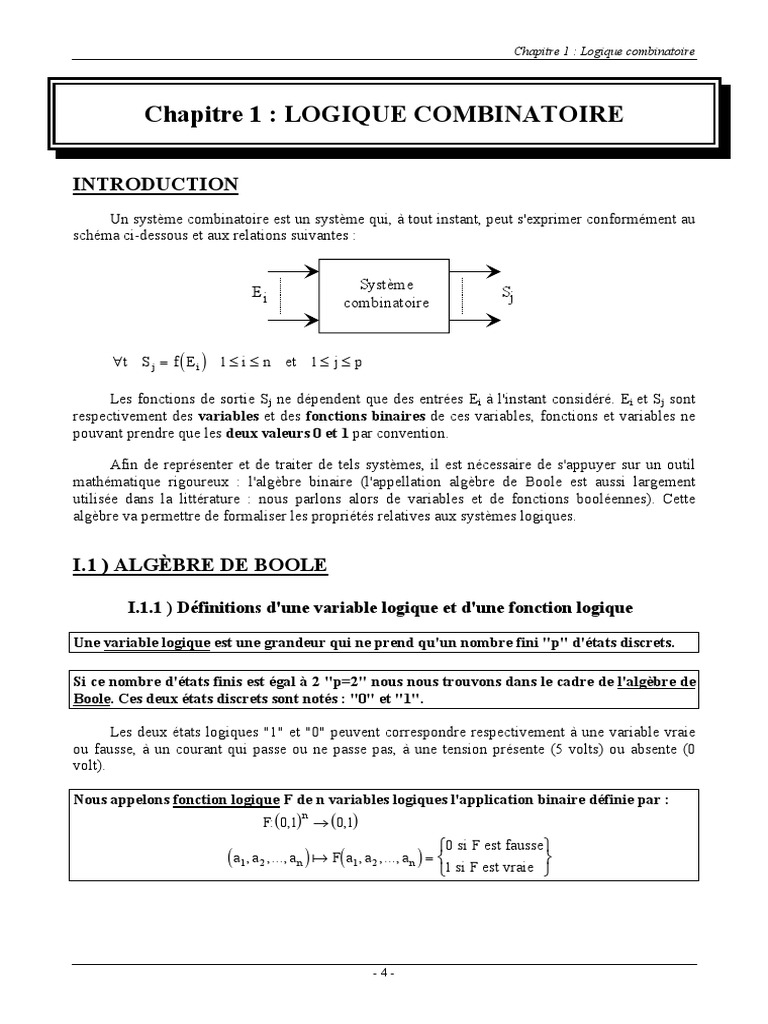 Simplification des Équations Logiques | PDF | Logique | Logique ...
