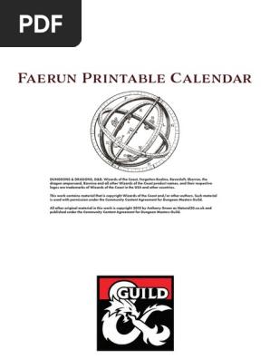 calendar of harptos black white pdf wizards of the coast dungeons dragons
