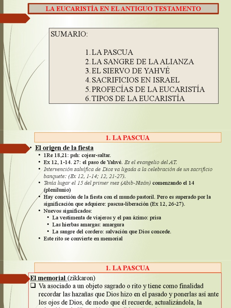 Eucaristía y Pascua en el Antiguo Testamento | PDF | eucaristía ...