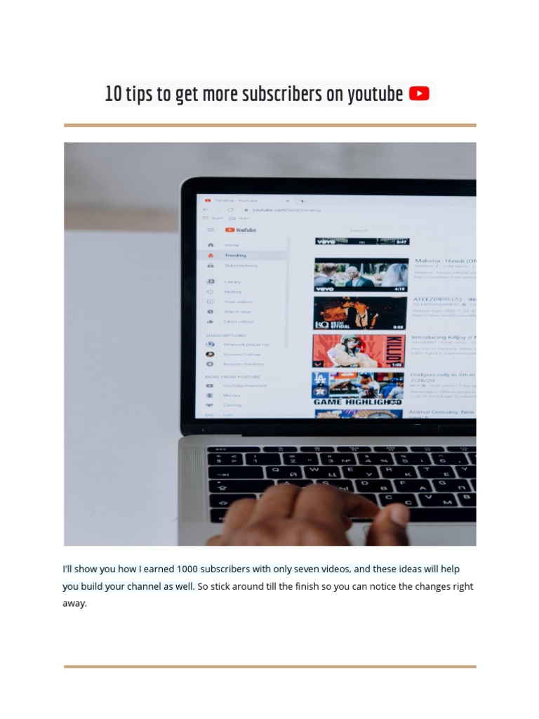 10 Tips To Get More Subscribers On Youtube | PDF | You Tube | Communication