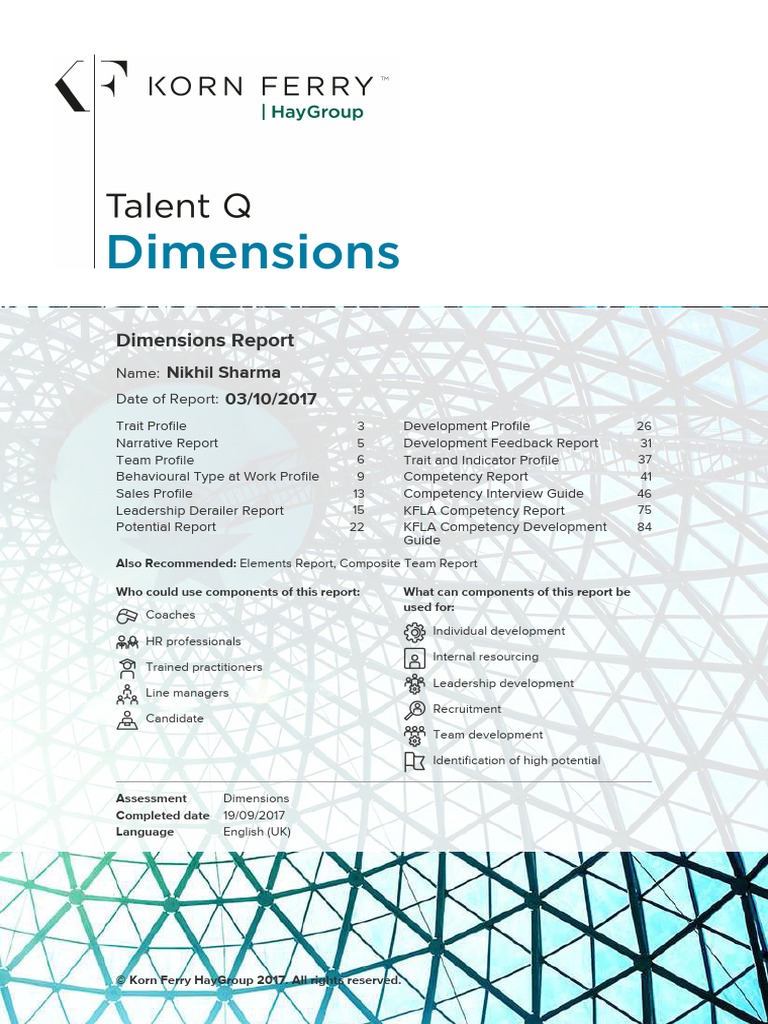 Dimensions Report: P J I K L N A B M C o | PDF | Extraversion And ...