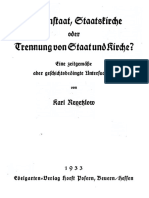 Revetzlow, Karl - Kirchenstaat, Staatskirche Oder Trennung Von Staat Und Kirche (1933, 43 S., Scan-Text, Fraktur)