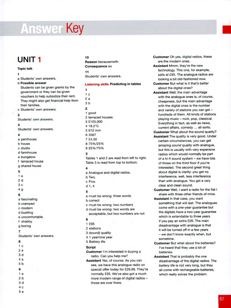 Improve Your Skills IELTS Answer Key | PDF | Libraries | Museum
