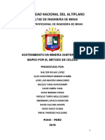 Mapeo geomecánico de mina subterránea mediante el método de celdas