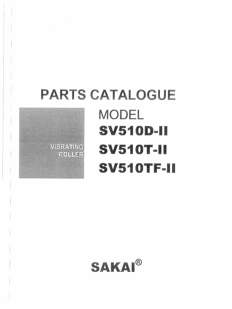 SV510 Ii Parts Book PDF