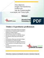 1º Modulo Capacitação de Auxiliar e Técnico de Farmácia