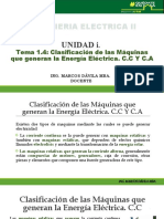 Tema 4. Clasificación de las Máquinas que generan la Energía Eléctrica. C.C Y C.A