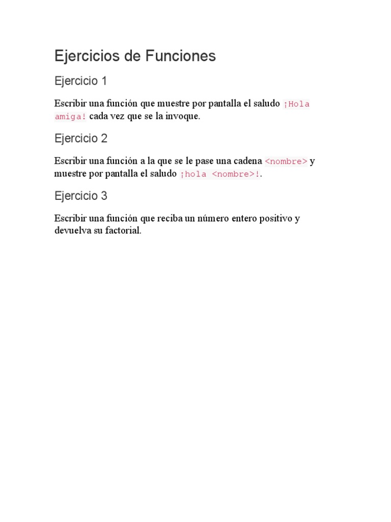 Ejercicios de Funciones en Python | PDF