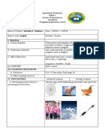 I. Objectives: Department of Education Region V Division of Camarines Sur Goa District Pinaglabanan Elementary School