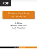 Foundations of Computer Security: Lecture 2: Why Security Is Hard