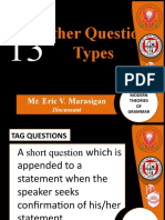 Other Question Types: Mr. Eric V. Marasigan