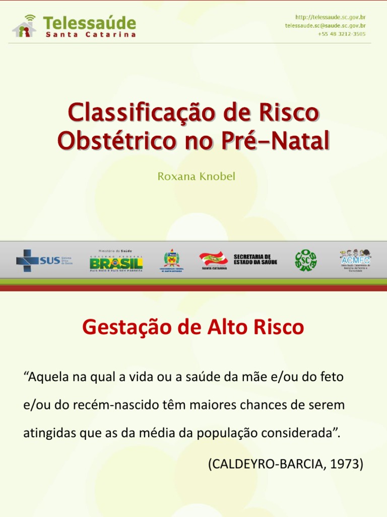 Classificação de Risco Obstétrico Pré-Natal | PDF | Gravidez | Medicina ...