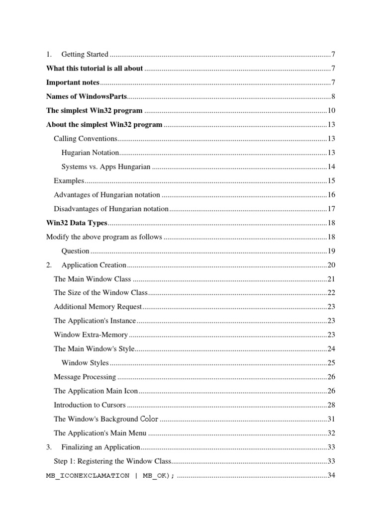 Win32 Tutorial Pdf | Chapter 1: Readme – TUKKJ