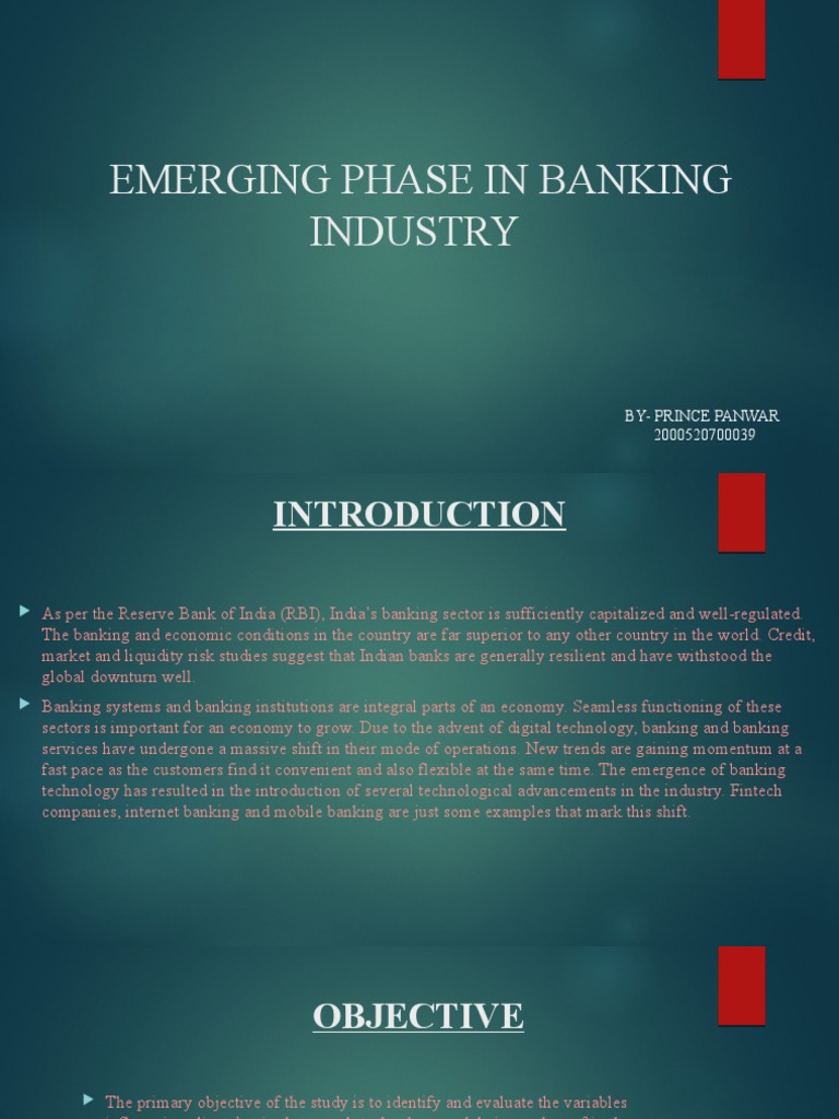 Emerging Banking Technologies Overview | PDF | Banks | Reserve Bank Of ...