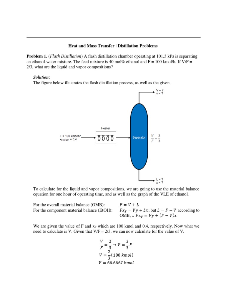 Distillation Problems With Solution | PDF | Distillation | Continuum ...