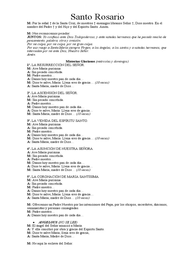 Como Rezar El Santo Rosario | PDF | María, madre de Jesús | Oración