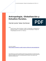 Antropología, Globalización y Estudios Rurales 
