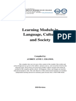 Learning Module in Language, Culture and Society: Compiled By: Aubrey Anne C. Edaniol