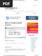 Split Text String at Specific Character: Generic Formula