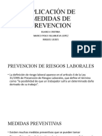 Aplicacion de Medidas de Prevencion de Riesgos y Accidentes Laborales de Acuerdo A La Medicina Ocupaciona