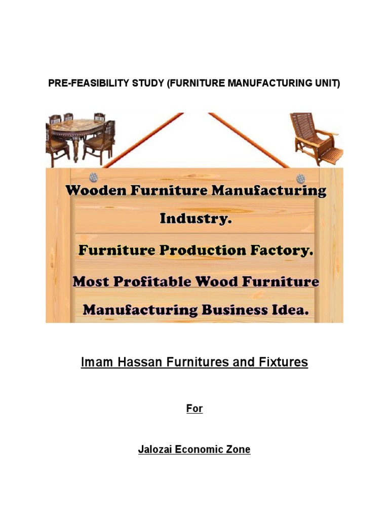 Imam Hassan Furnitures and Fixtures PreFeasibility Study (Furniture Manufacturing Unit) PDF