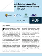 Propuesta de Priorizacion del Plan Estrategico del Sector Educativo (PESE) 2021-2030