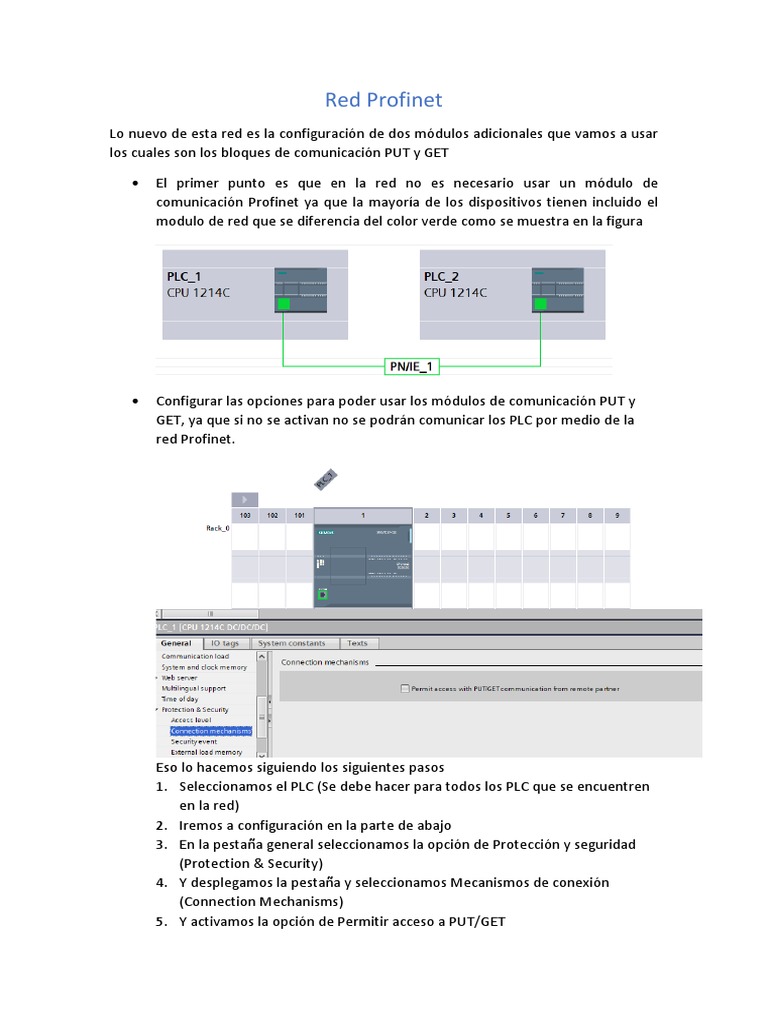 Configuración de Red Profinet PUT/GET | PDF | Informática | Redes de ...