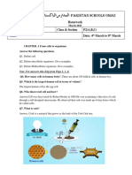 Homework - Chapt-1 From Cell To Organization