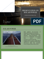 Presentation On Solar Power: by M. V. S. Mahesh & R. J. Varun Kumar