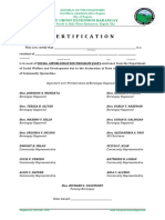 Certification: Holy Ghost Extension Barangay