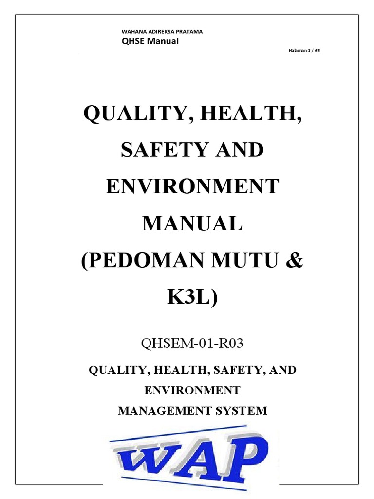 2021 Draft Qhse Manual Rev 03 Pdf