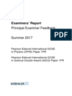 Examiners' Report: Principal Examiner Feedback