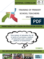 Training of Primary School Teachers On SNC: Single National Curriculum