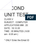 Computer Applications SECOND UNIT TEST