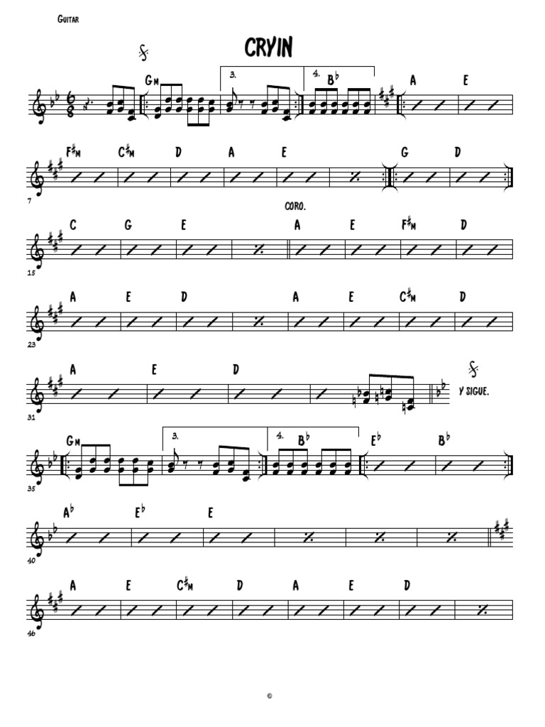 Cryin Aerosmith Guitar PDF