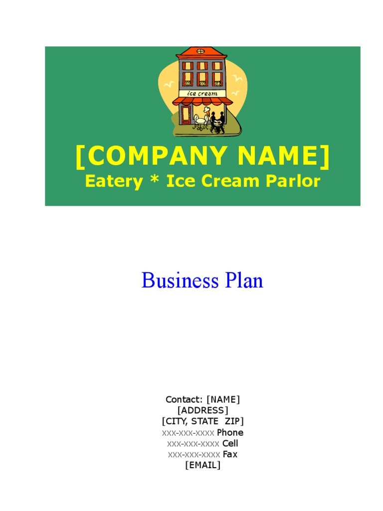 Ice Cream Parlor Business Plan Template Download Free PDF