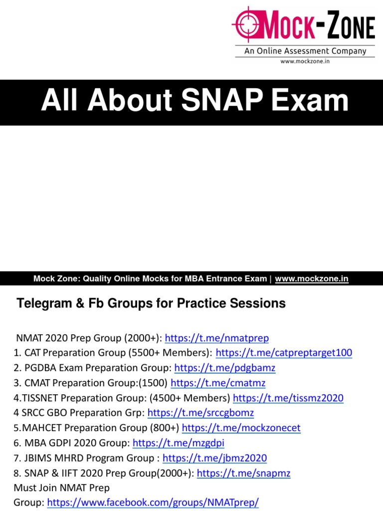 All About Snap Exam | PDF | Qualifications | Educational Assessment And ...