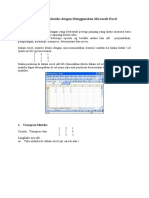 Menghitung Operasi Matriks Dengan Menggunakan Microsoft Excel