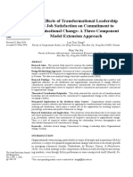 The Effects of Transformational Leadership and Job Satisfaction On Commitment To Organisational Change: A Three-Component Model Extension Approach