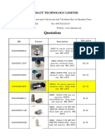 Shumatt Technology Limited Quotation for Injector Solenoid Valves and Nuts