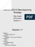 MMVA ZG512 Manufacturing Strategy: Rajiv Gupta BITS Pilani Session 11