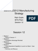 MMVA ZG512 Manufacturing Strategy Session 12 Recap