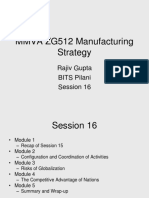 MMVA ZG512 Manufacturing Strategy: Rajiv Gupta BITS Pilani Session 16