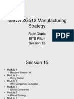 MMVA ZG512 Manufacturing Strategy: Rajiv Gupta BITS Pilani Session 15